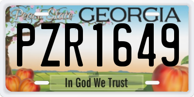 GA license plate PZR1649