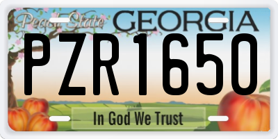 GA license plate PZR1650