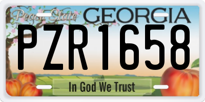 GA license plate PZR1658