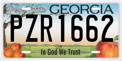 GA license plate PZR1662