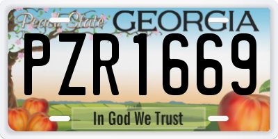 GA license plate PZR1669