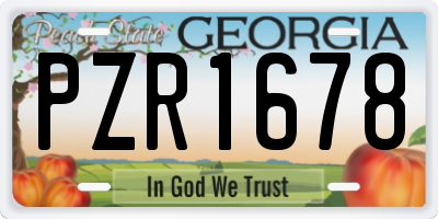 GA license plate PZR1678