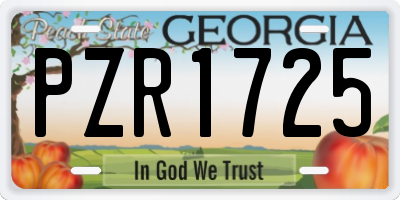 GA license plate PZR1725