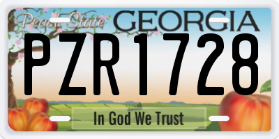 GA license plate PZR1728