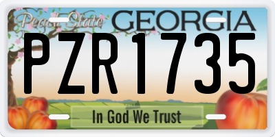 GA license plate PZR1735