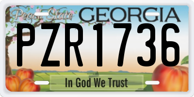 GA license plate PZR1736