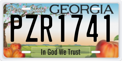 GA license plate PZR1741