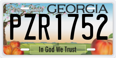 GA license plate PZR1752