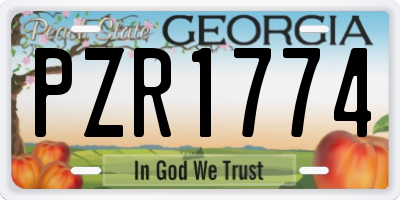 GA license plate PZR1774
