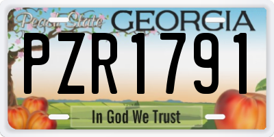 GA license plate PZR1791
