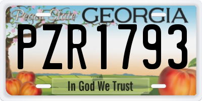GA license plate PZR1793