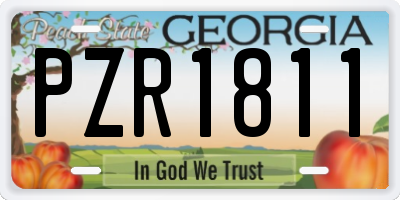GA license plate PZR1811