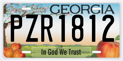 GA license plate PZR1812