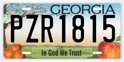 GA license plate PZR1815