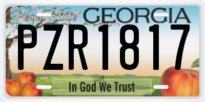 GA license plate PZR1817
