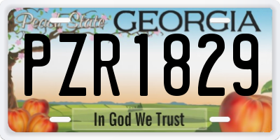 GA license plate PZR1829