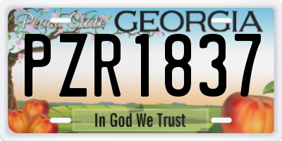 GA license plate PZR1837