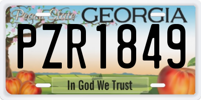 GA license plate PZR1849