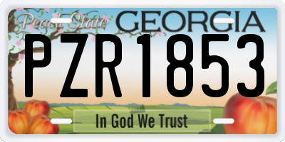 GA license plate PZR1853