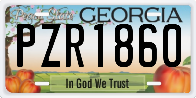 GA license plate PZR1860