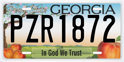 GA license plate PZR1872