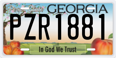 GA license plate PZR1881