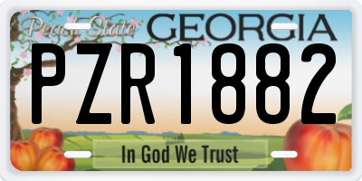 GA license plate PZR1882