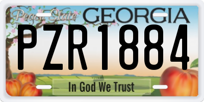 GA license plate PZR1884