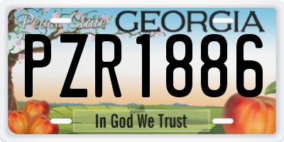 GA license plate PZR1886