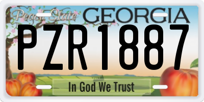 GA license plate PZR1887