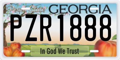 GA license plate PZR1888