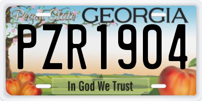 GA license plate PZR1904