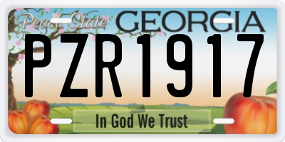 GA license plate PZR1917