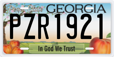 GA license plate PZR1921