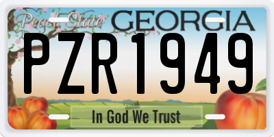 GA license plate PZR1949