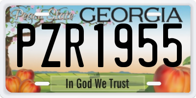 GA license plate PZR1955