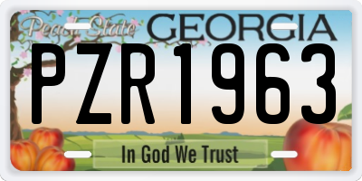 GA license plate PZR1963