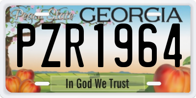 GA license plate PZR1964