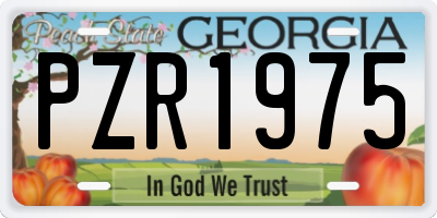 GA license plate PZR1975