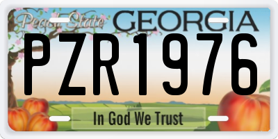 GA license plate PZR1976