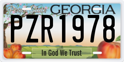GA license plate PZR1978