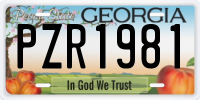 GA license plate PZR1981