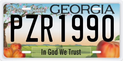 GA license plate PZR1990