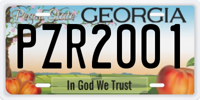 GA license plate PZR2001