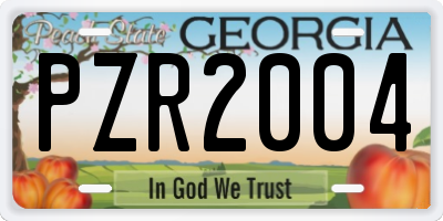 GA license plate PZR2004