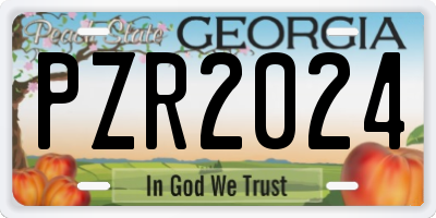 GA license plate PZR2024