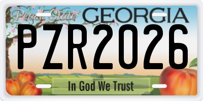 GA license plate PZR2026