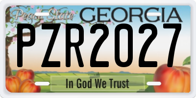GA license plate PZR2027