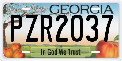 GA license plate PZR2037