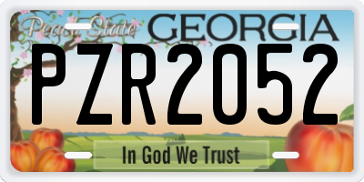 GA license plate PZR2052